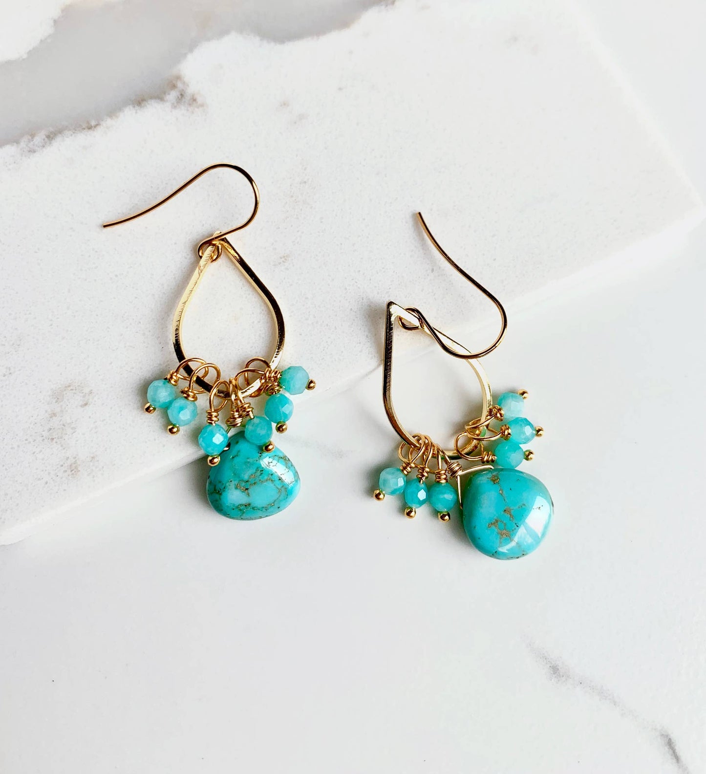 Turquoise Teardrop Earrings | Blue Green Earrings