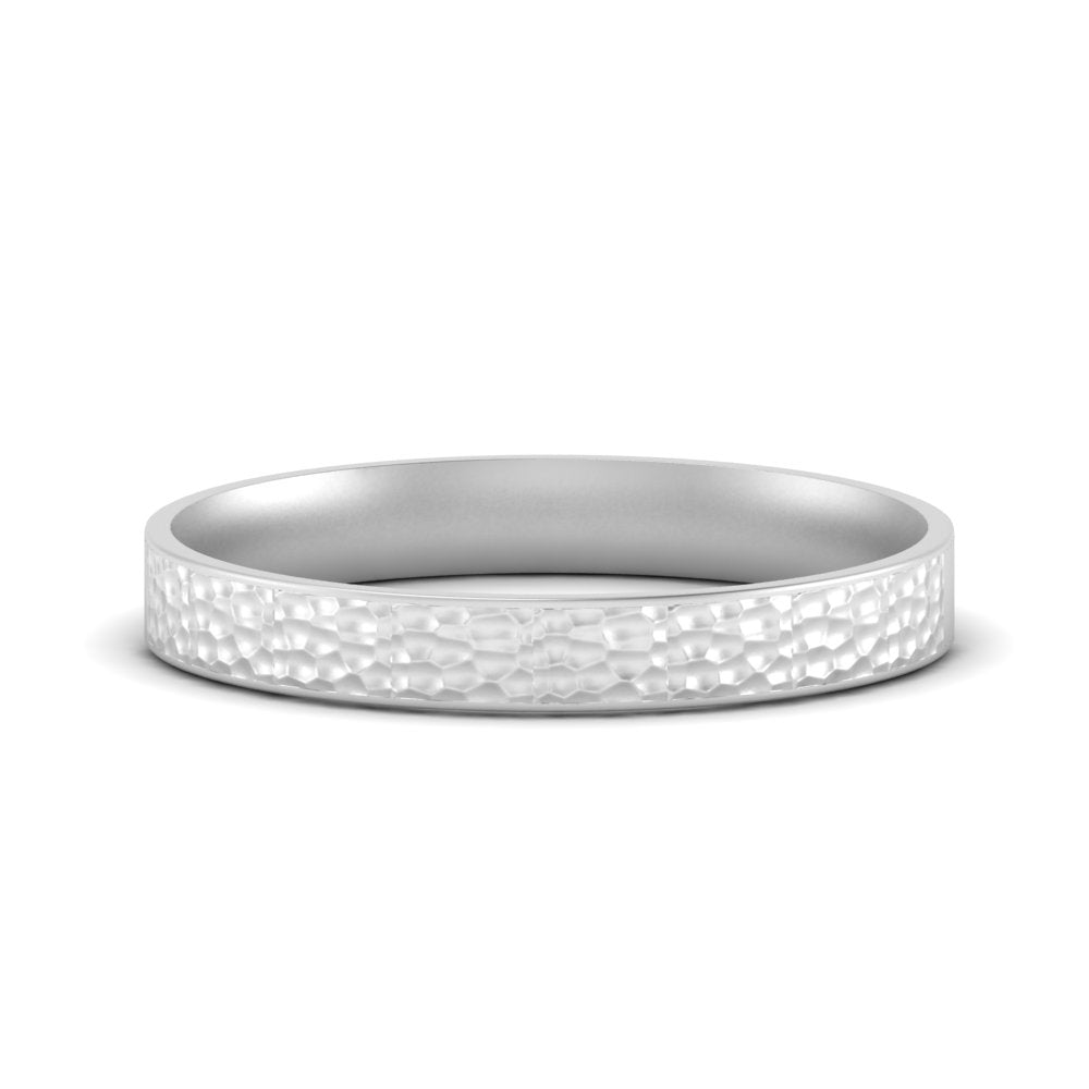 5 MM Hammered Finish Mens Wedding Band