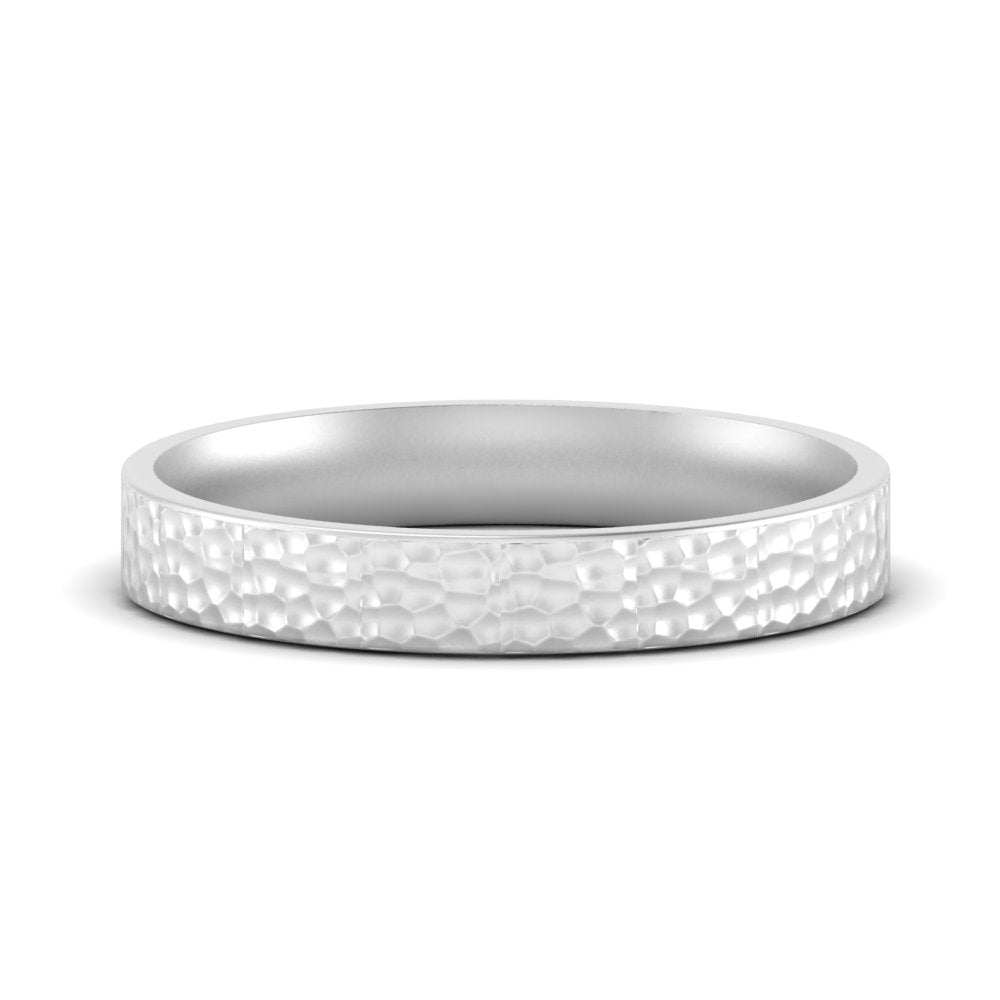 Hammered Wedding Band Comfort Fit 5 mm