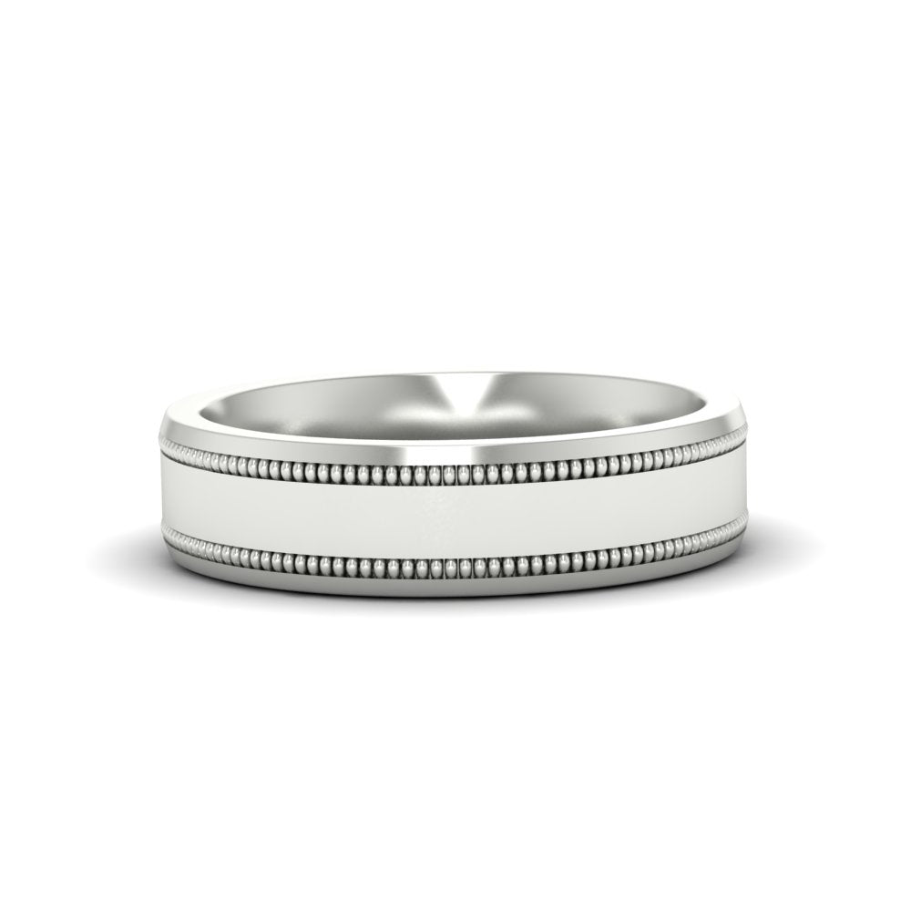 5 mm Mens Band Double Milgrain