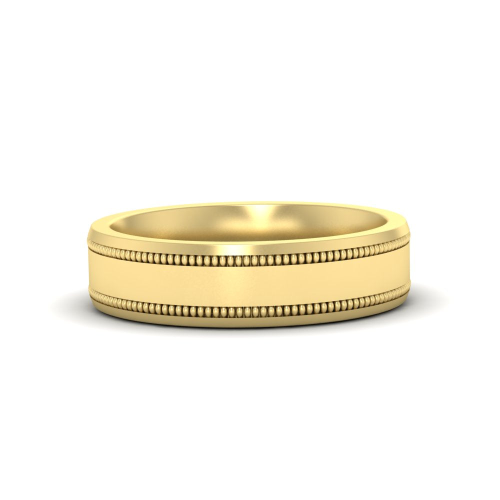 5 mm Mens Band Double Milgrain