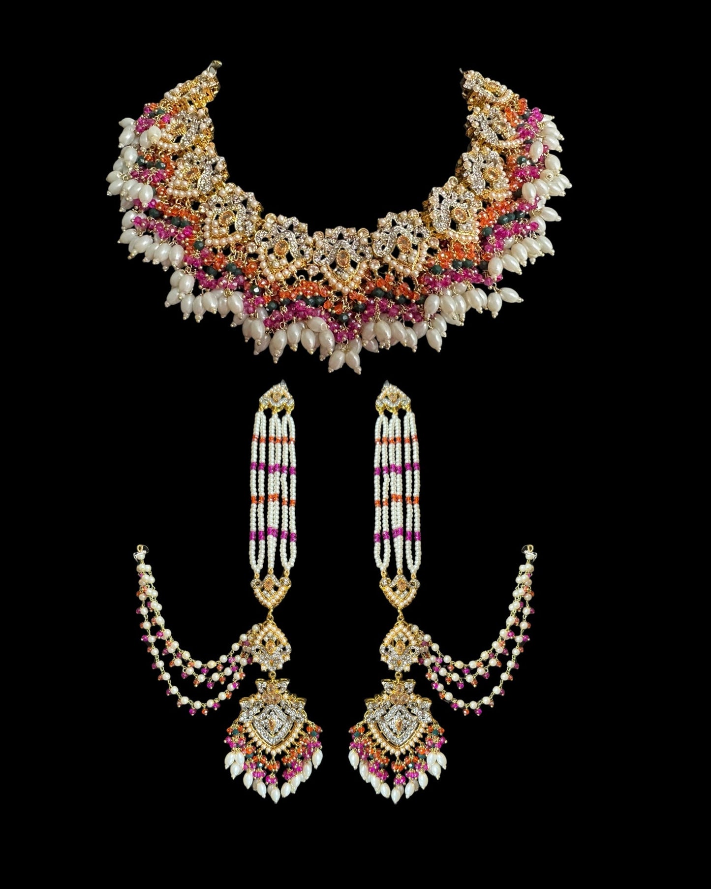 BR487 MAHAM  bridal set in MULTICOLOR ( READY TO SHIP  )