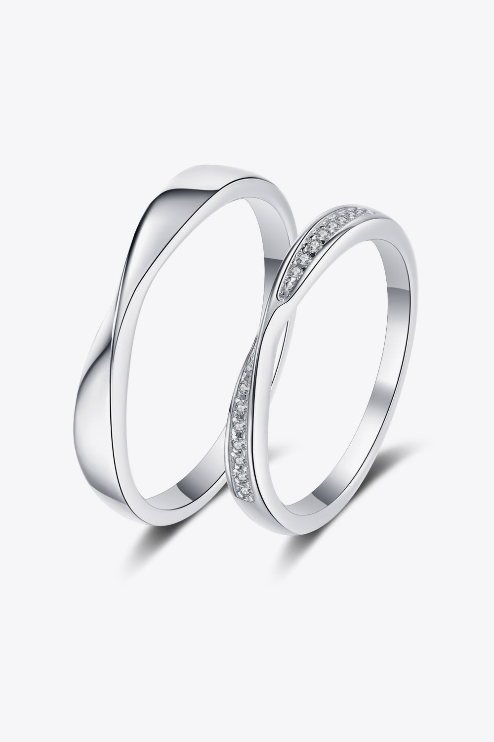 Minimalist 925 Sterling Silver Ring Set  (Rhodium Over Sterling Silver)