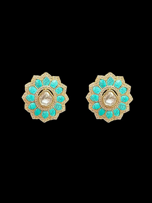 ET563 rose gold plated tops  with turquoise  ( READY TO SHIP )