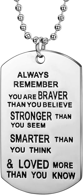 Men’s Inspirational Dog Tag Necklace – Stainless Steel
