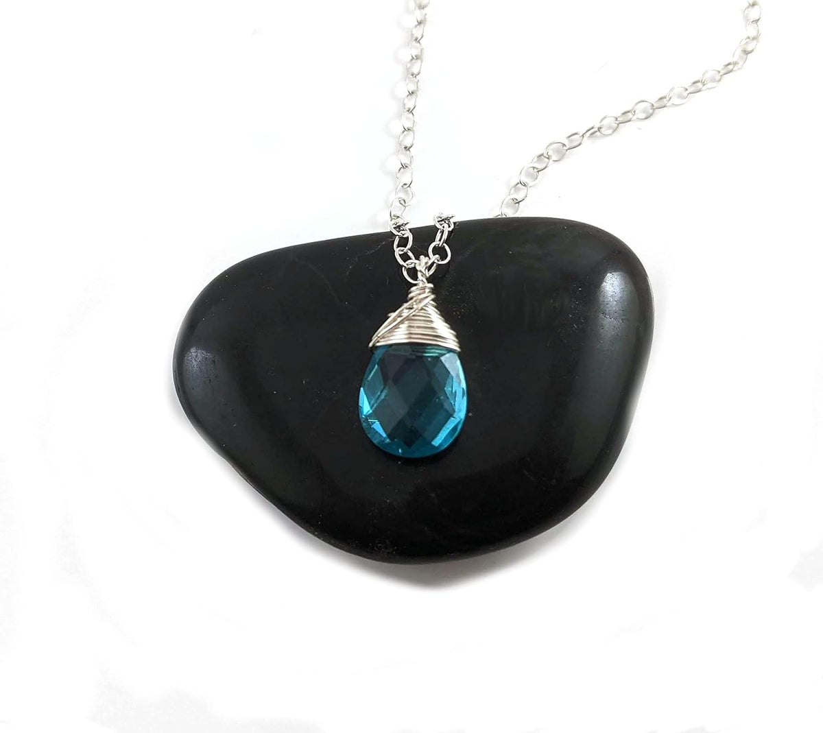 December Birthstone Necklace - Silver