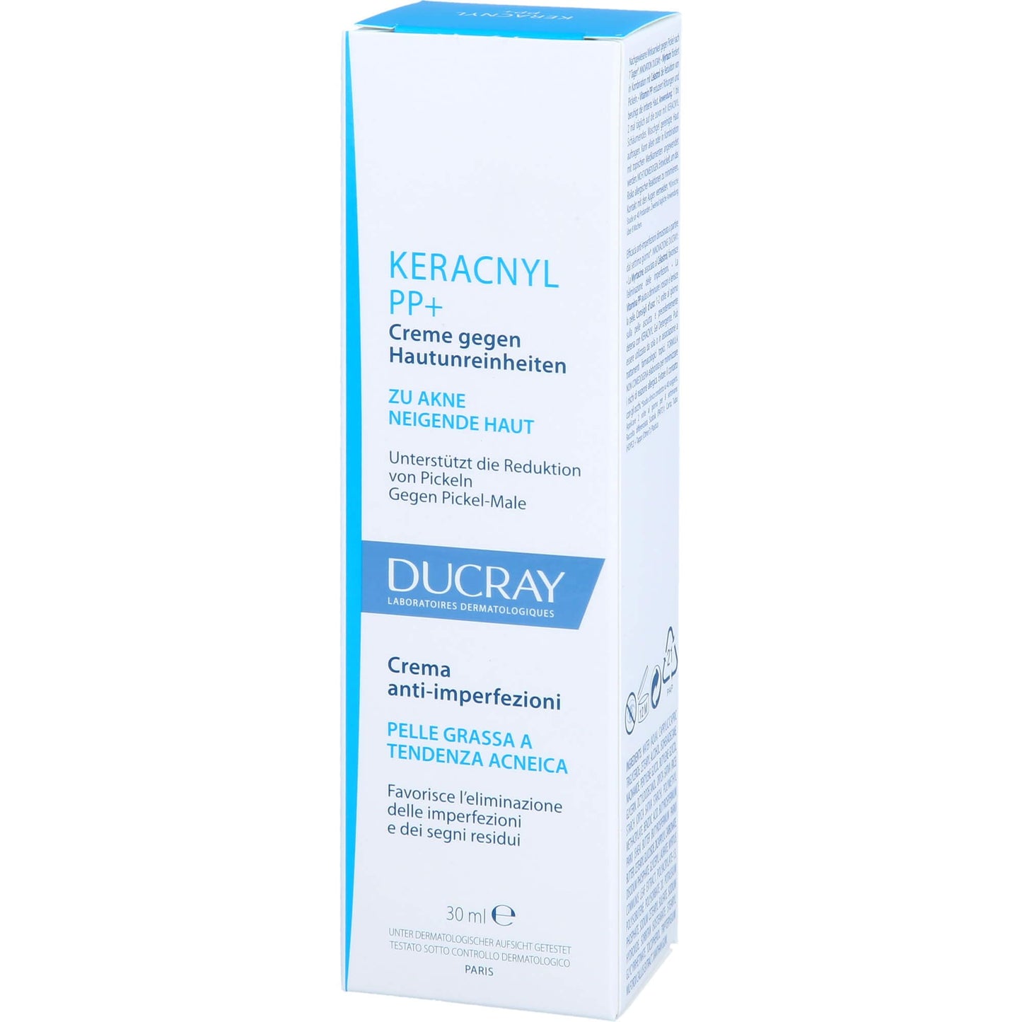 Ducray Keracnyl PP+ Soothing Cream for Acne-Prone Skin - 30ml, Reduces Imperfections & Spots