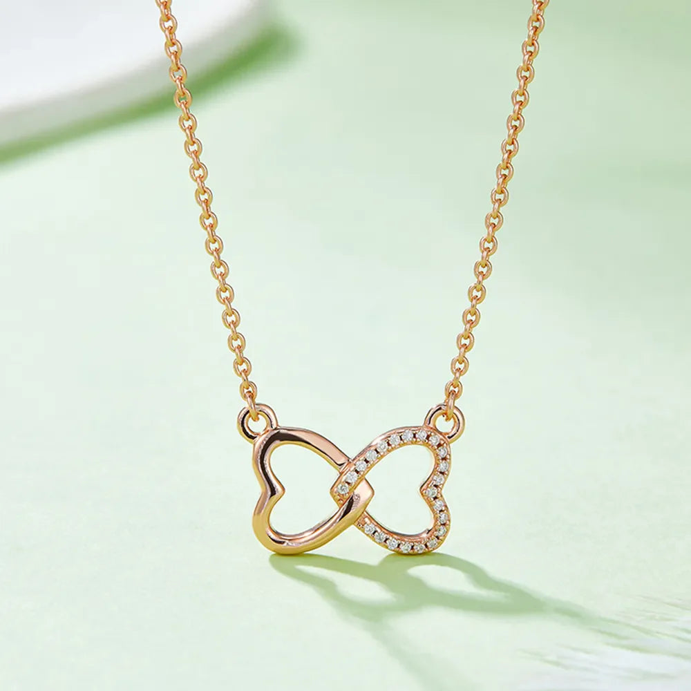 Sparkala™ 925 Sterling Silver Heart Bow Necklace