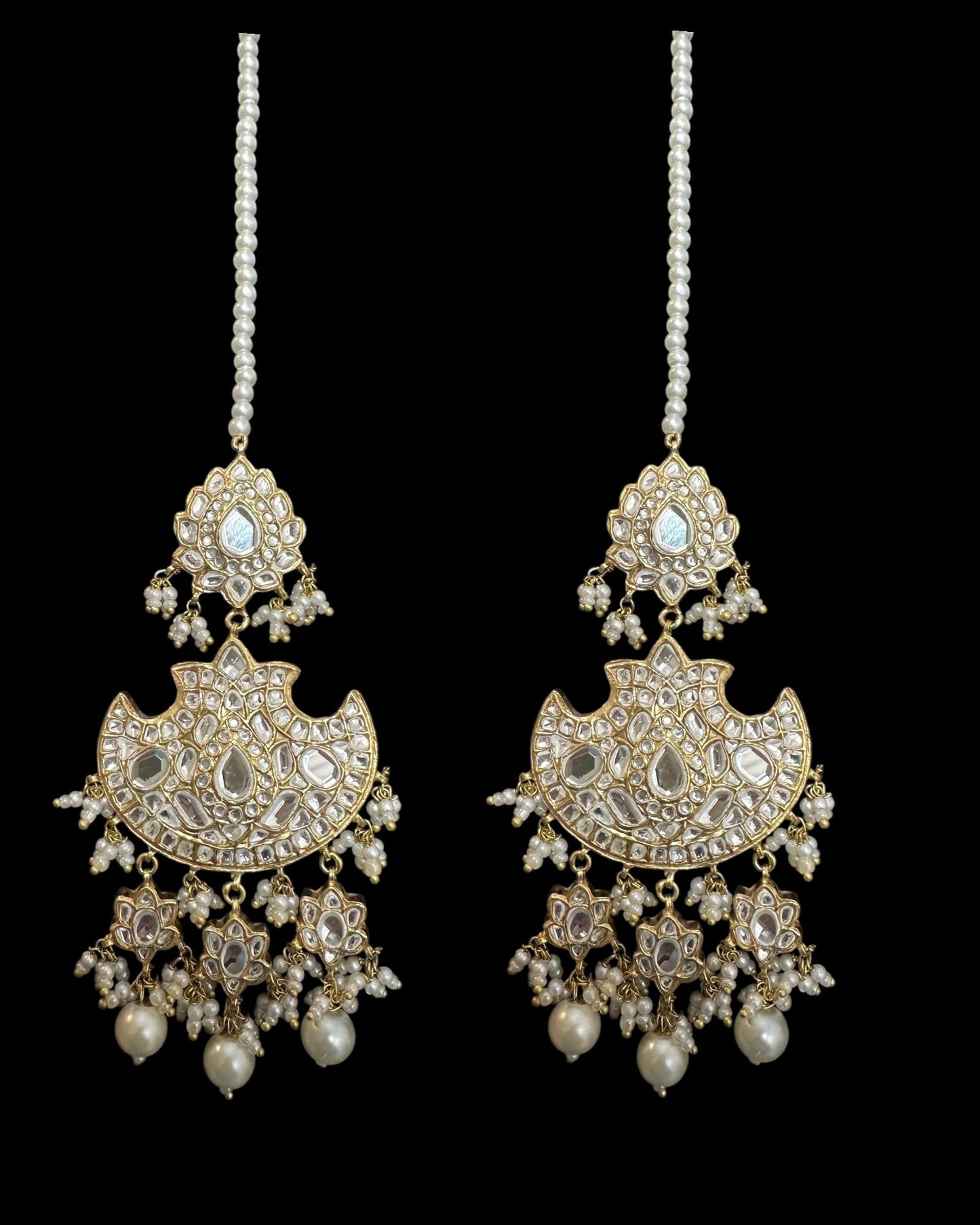 DER781  Manara kundan earrings ( SHIPS IN 4 WEEKS )