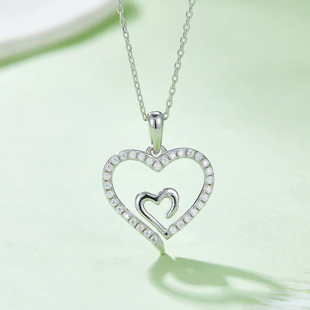 Sparkala™ 925 Sterling Silver Heart Pendant Necklace