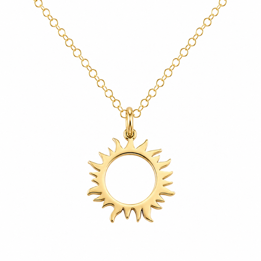 Sun Eclipse Charm Necklace - Dainty 14k Gold Filled Jewelry