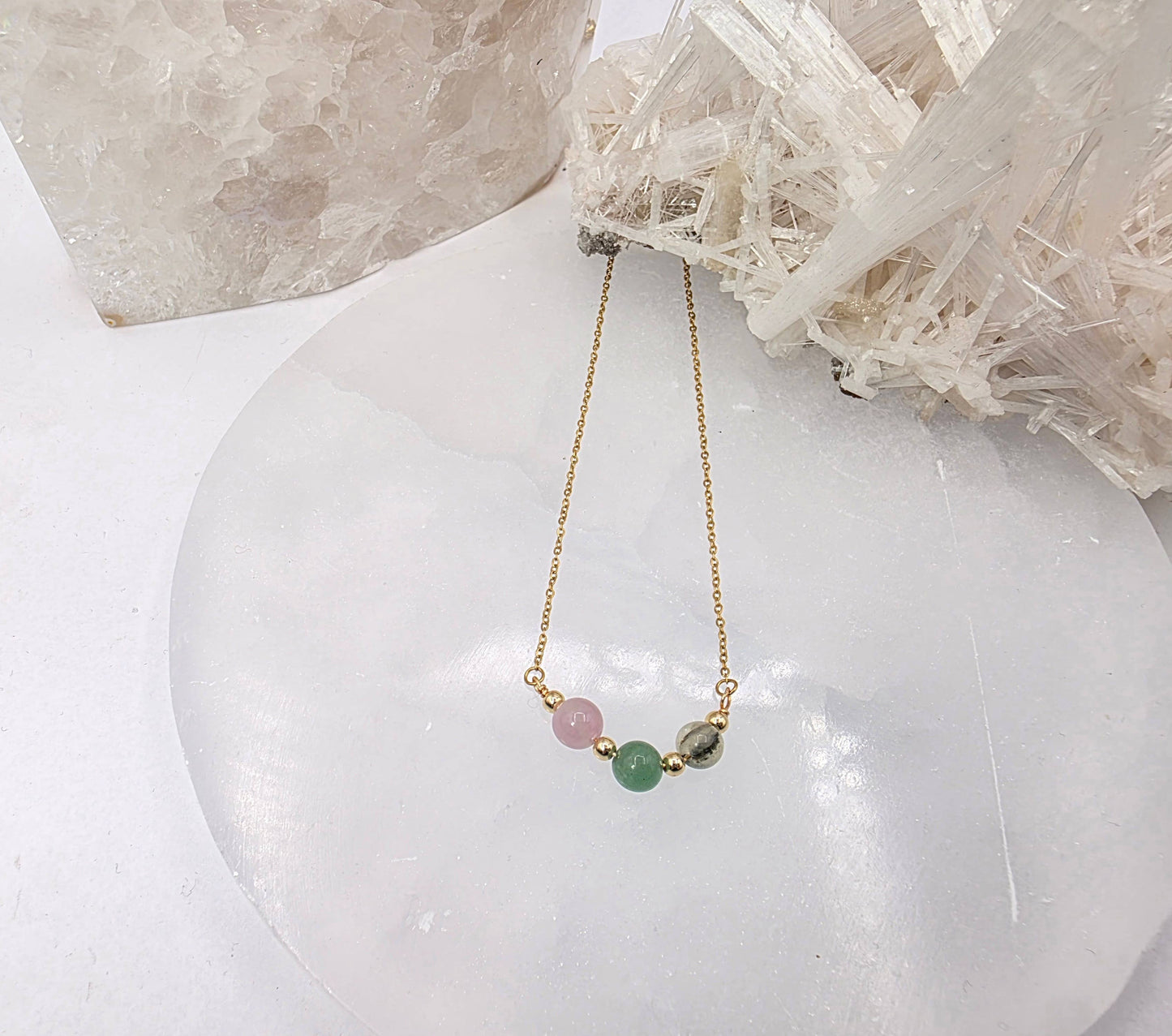 LEAD WITH LOVE-Kunzite, Green Aventurine, Prehnite Jewelry Set