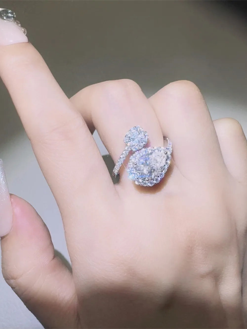 2 Carat Sparkala™ 925 Sterling Silver Bypass Ring