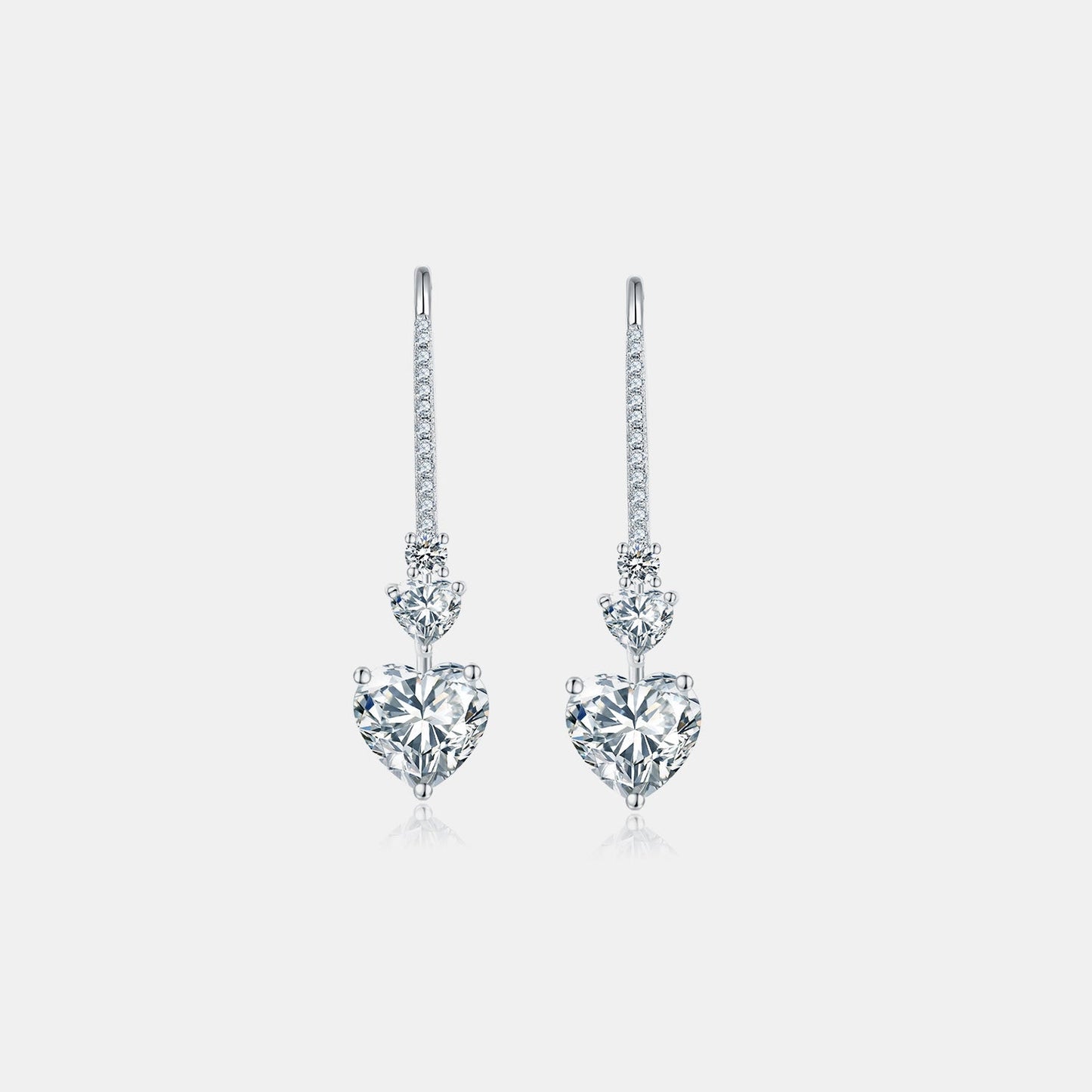 5.44 Carat 925 Sterling Silver Sparkala™ Heart Drop Earrings
