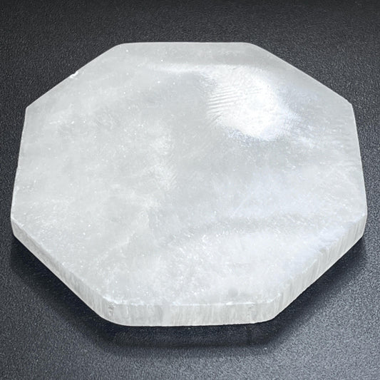 Large Selenite Crystal Octagon Plate (5 Inches) Gemstone Decor Carving Supply