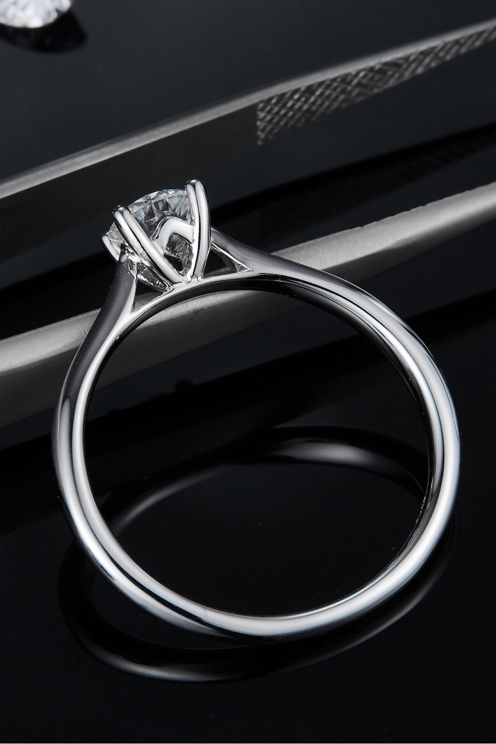 Sparkala™ Platinum Over Pure Sterling Silver Solitaire Ring