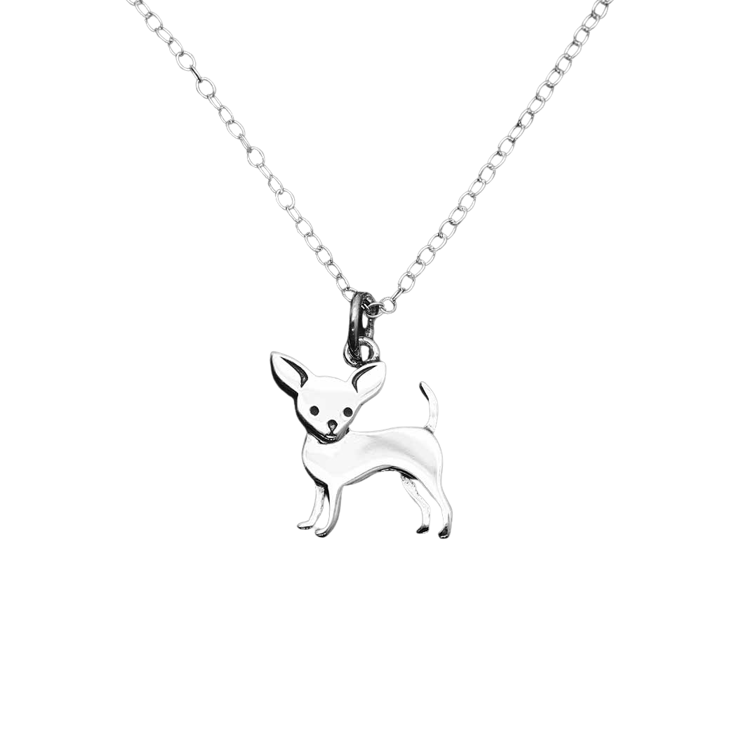 Sterling Silver Chihuahua Charm Necklace – Tiny Dog Lover Gift