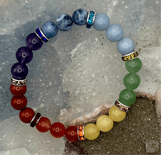 7 Chakra Crystal Beaded Bracelet Natural Gemstones