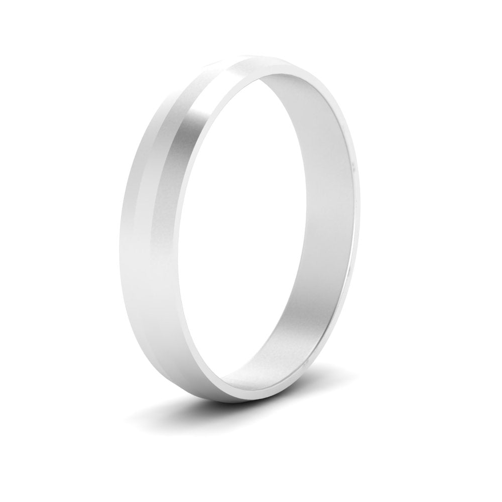 4 mm Wedding Band Beveled Edge Matte