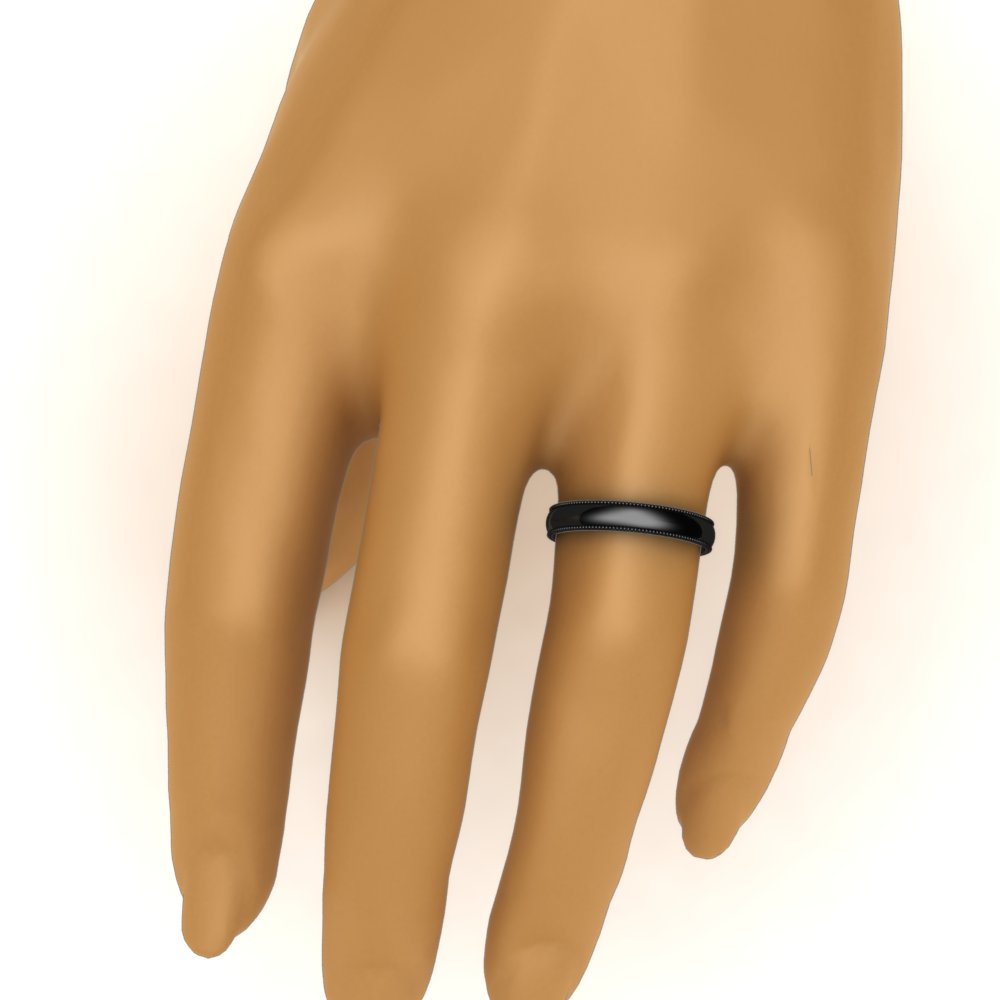 4 mm Comfort Fit Wedding Band Milgrain Edge