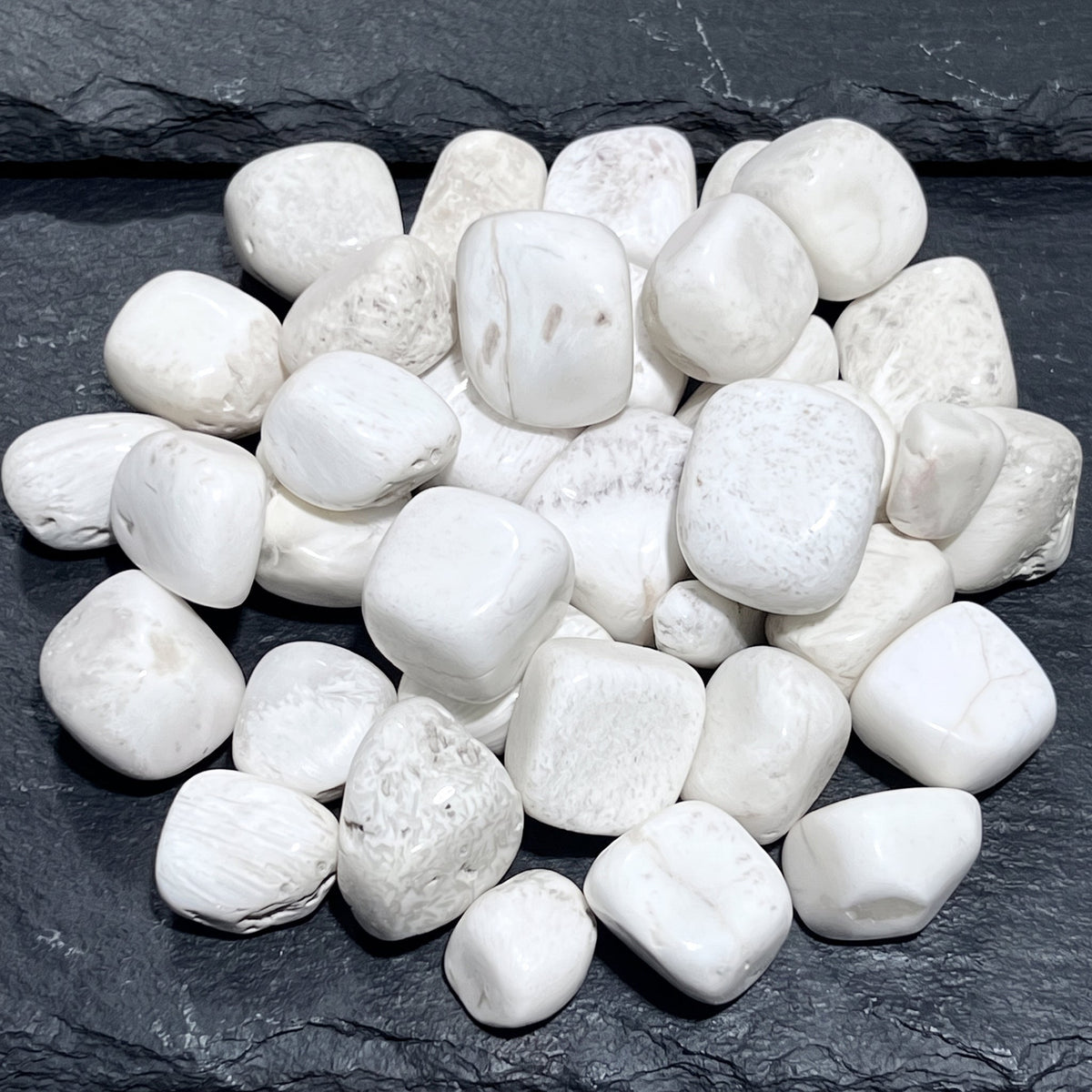 White Scolecite Zeolite Crystal Tumbled Stones (By The Piece Or Pound)