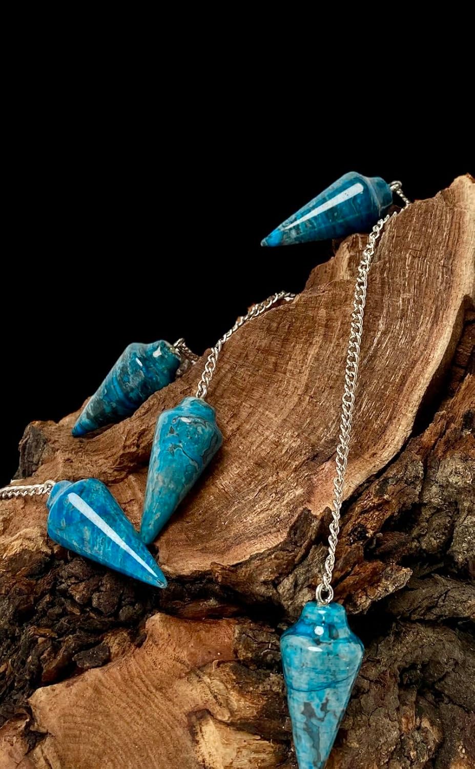 925 Silver Handmade Natural Gemstone Dowsing Pendulum or Pendulum Necklace: Multiple Stones Available