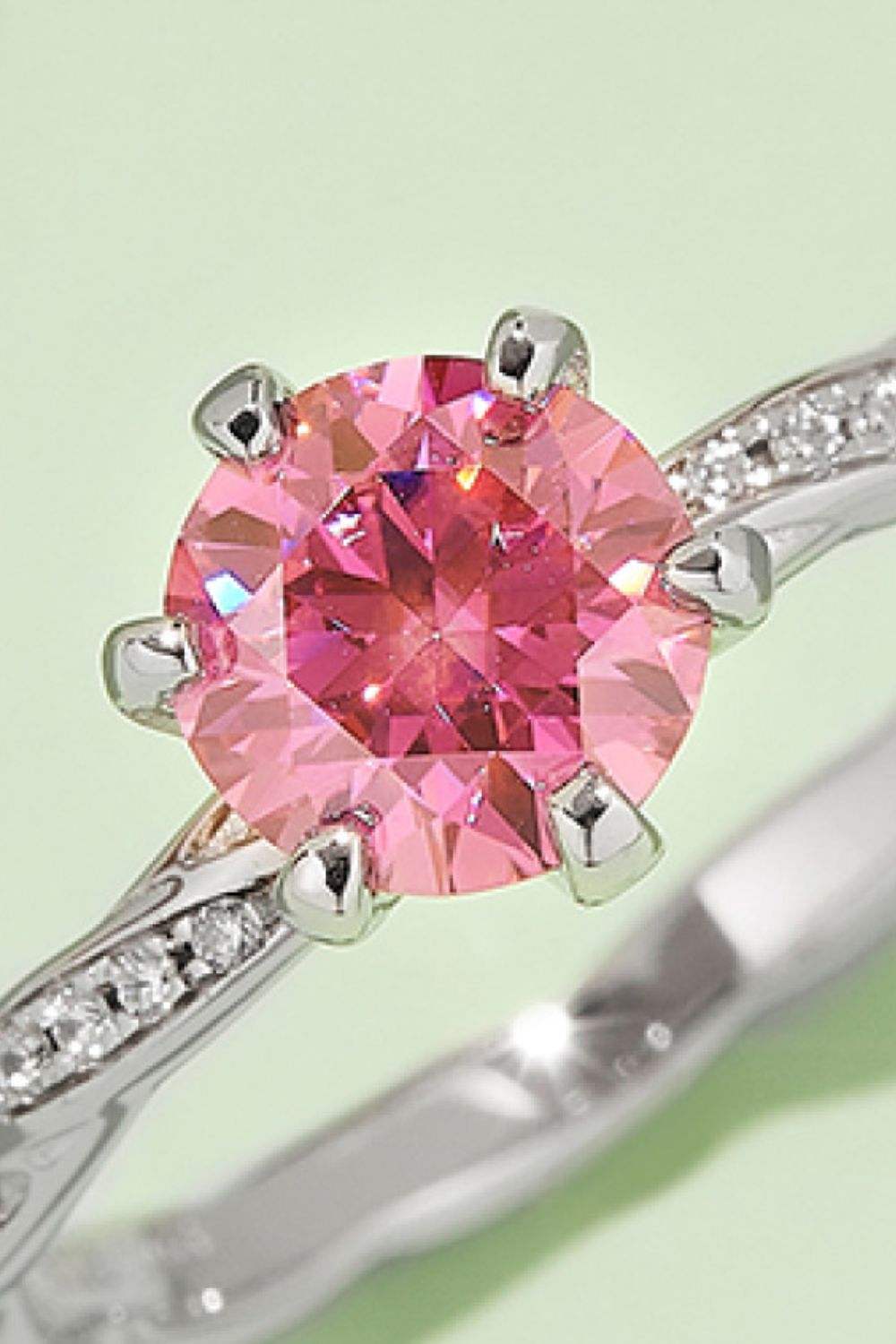 1 Carat Brilliant Round Cut Sparkala™ Contrast Platinum Over Pure Sterling Silver Ring (Yellow, Pink, or Blue)