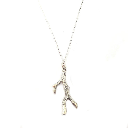 Coral Branch Necklace – Sterling Silver Ocean-Inspired Charm Necklace