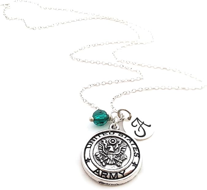 United States Army Personalized Sterling Silver Necklace
