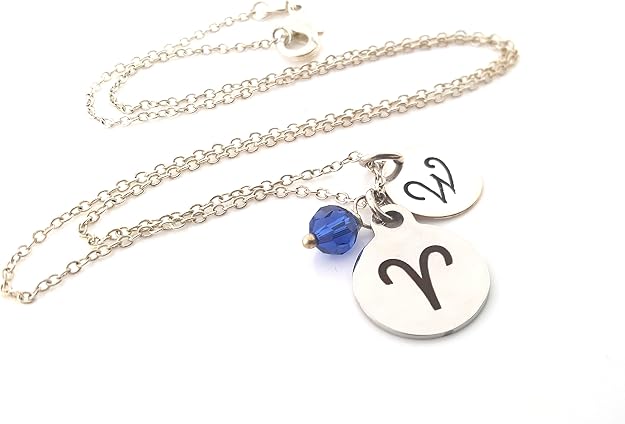 Aries Zodiac Personalized Sterling Silver Necklace