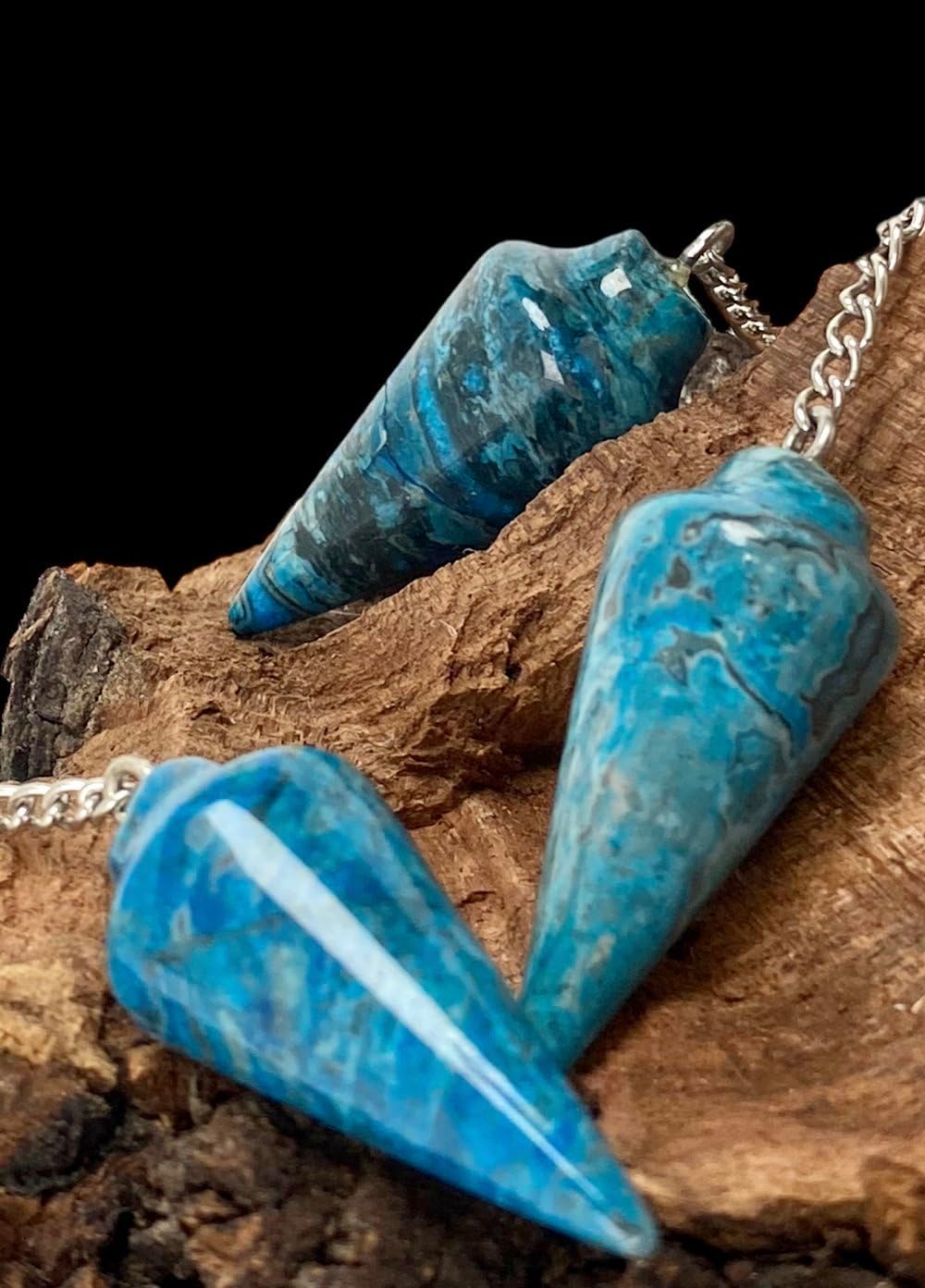 925 Silver Handmade Natural Gemstone Dowsing Pendulum or Pendulum Necklace: Multiple Stones Available