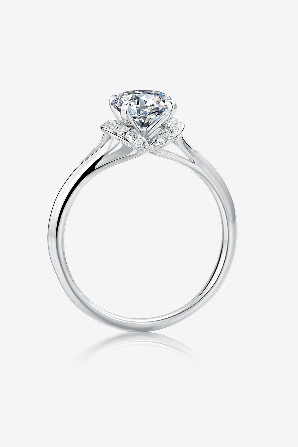 1 Carat Brilliant Round Cut Sparkala™ Platinum Over Pure Sterling Silver Split Shank Ring