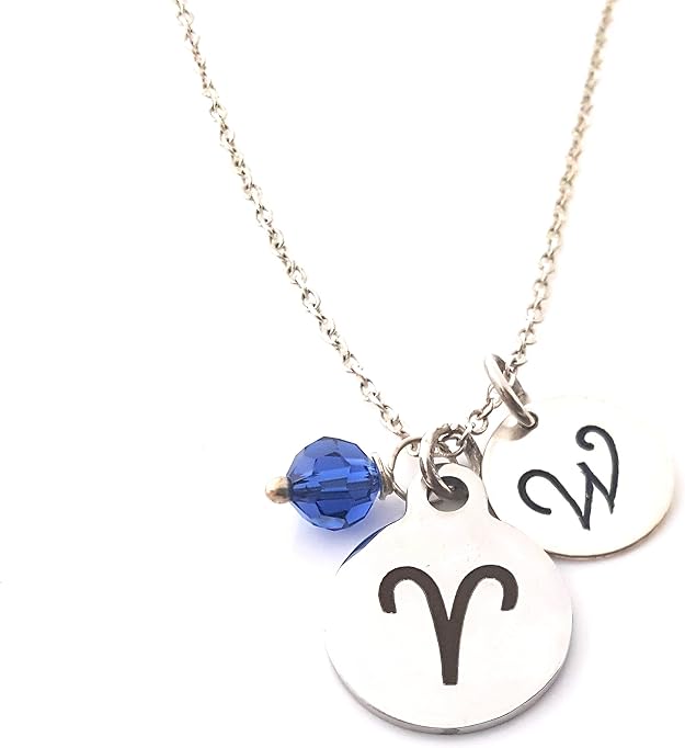 Aries Zodiac Personalized Sterling Silver Necklace