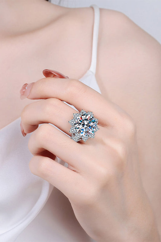 10 Carat Sparkala™ Flower-Shaped Ring (Rhodium Over Pure Sterling Silver)