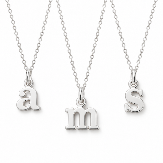 Tiny Typewriter Initial Necklace
