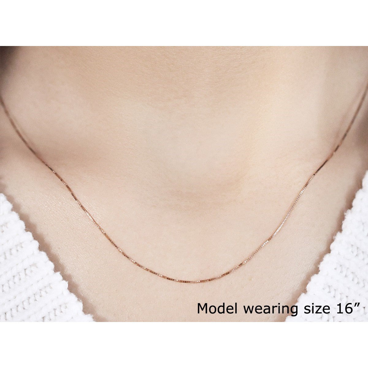 14k Rose Gold Classic Box Chain 0.4mm