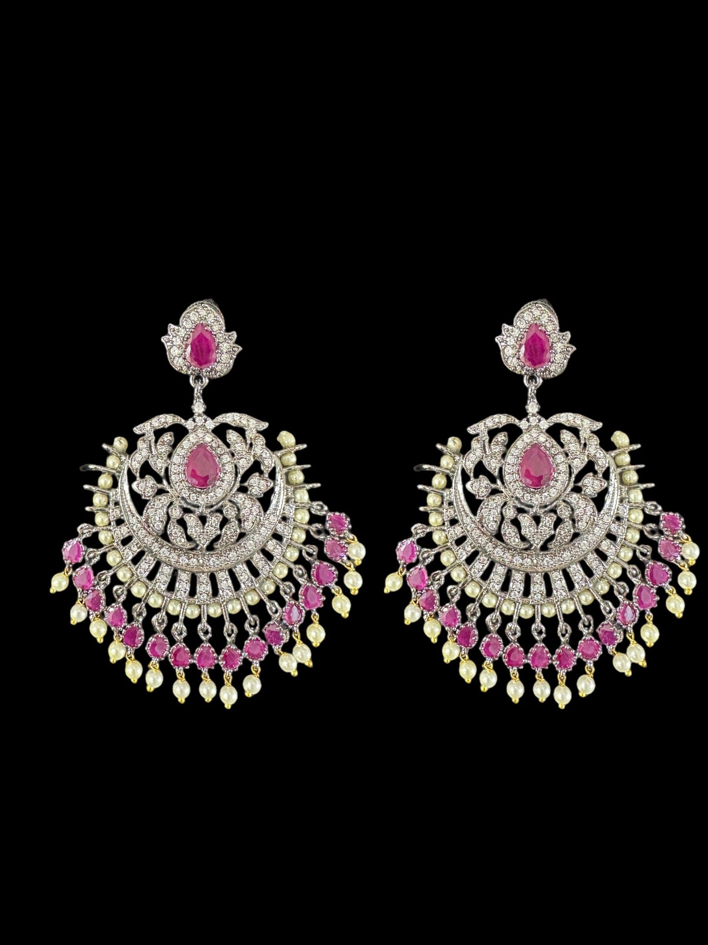 DJET48 Victorian earrings tika - ruby ( READY TO SHIP )