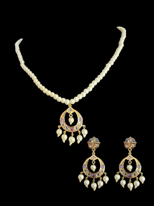 PS493 Nida pendant set - amethyst ( SHIPS IN 2 WEEKS )