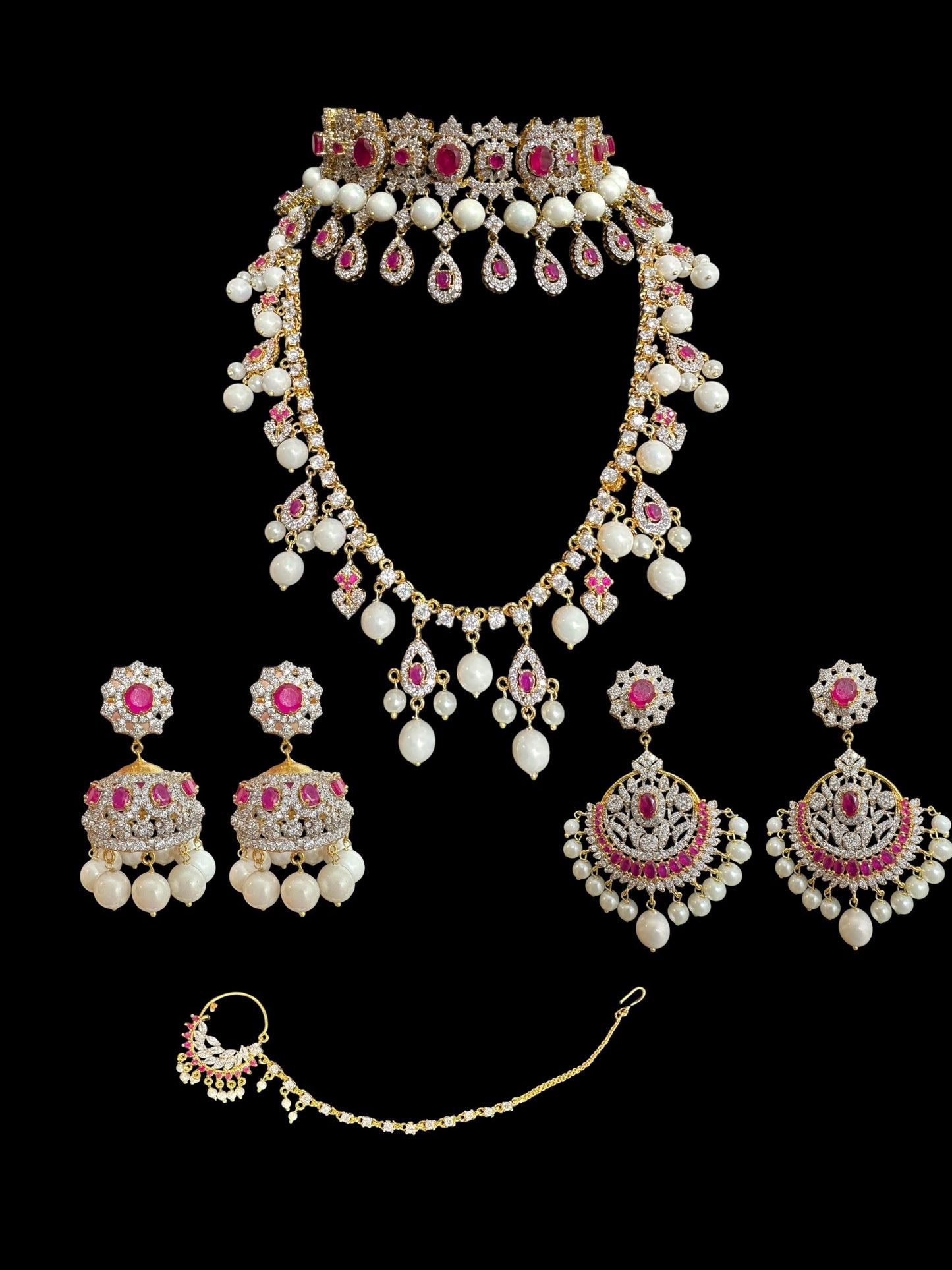 BR492 AMITA bridal set in ruby ( READY TO SHIP )