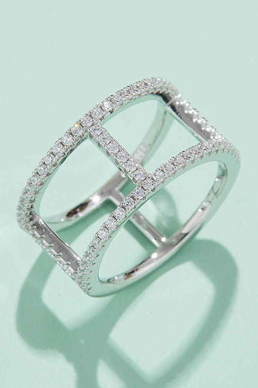 Always Get Better Sparkala™ Box Ring (Platinum Over Pure Sterling Silver)