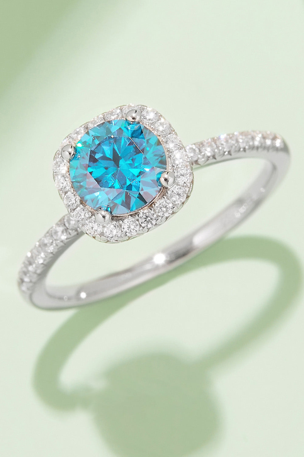 Adored 1 Carat Sparkala™ Platinum Over Pure Sterling Silver Halo Ring (Yellow, Pink, or Blue)