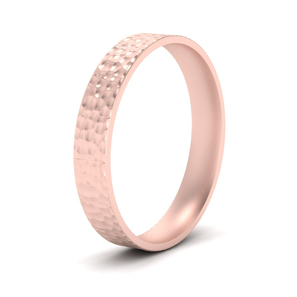 5 MM Hammered Finish Mens Wedding Band