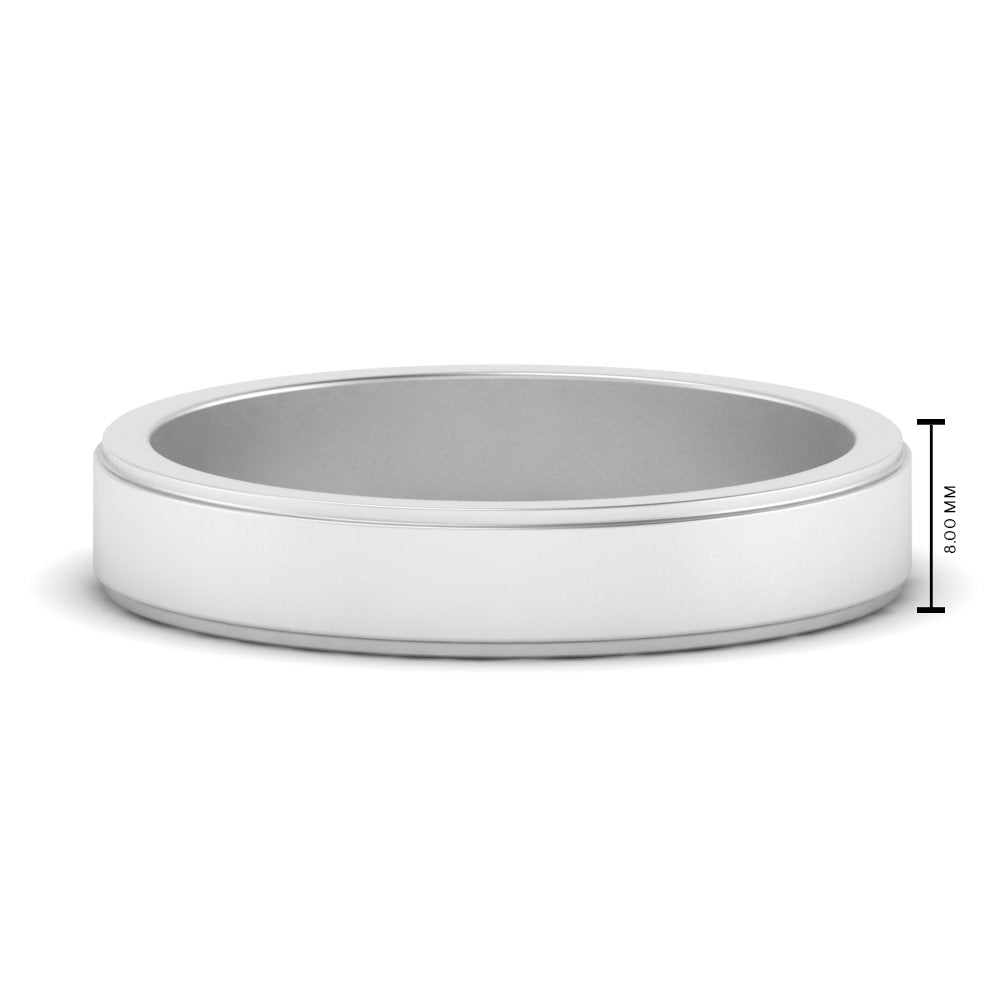 Simple Flat Wedding Band 4MM