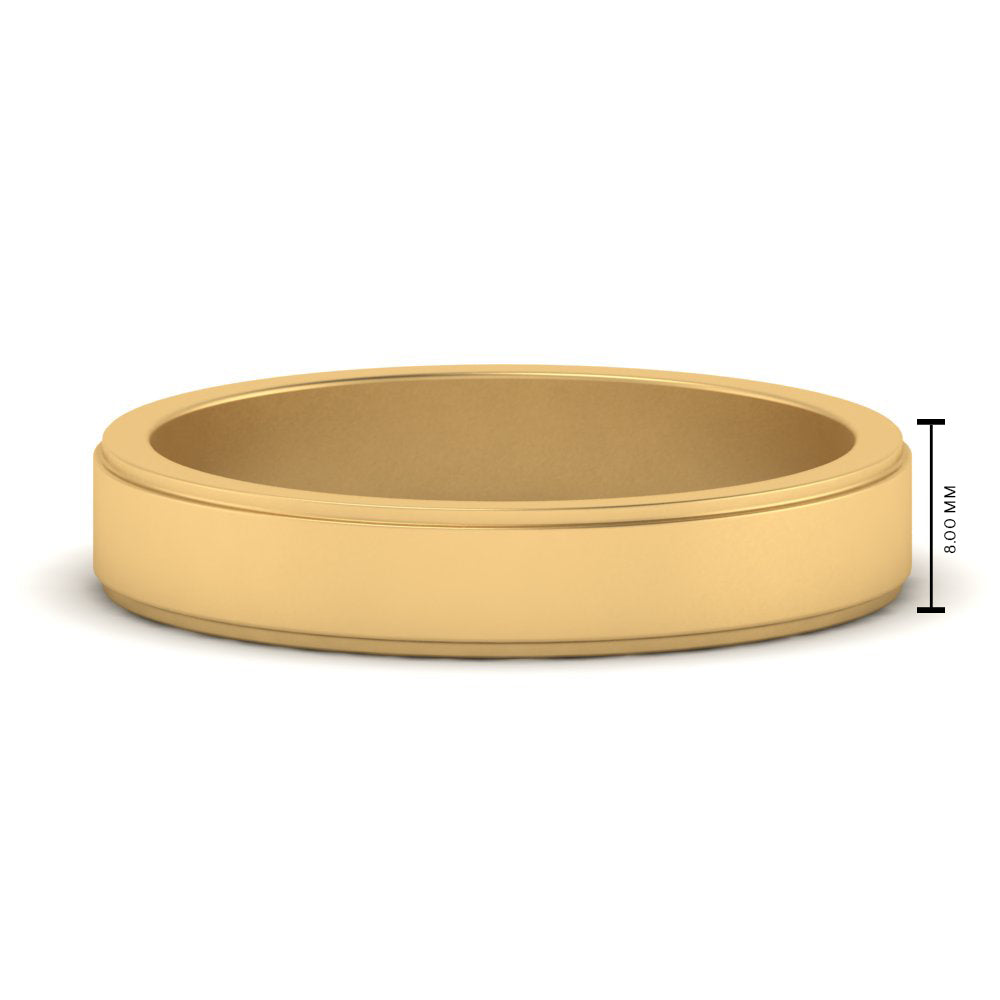 Simple Flat Wedding Band 4MM