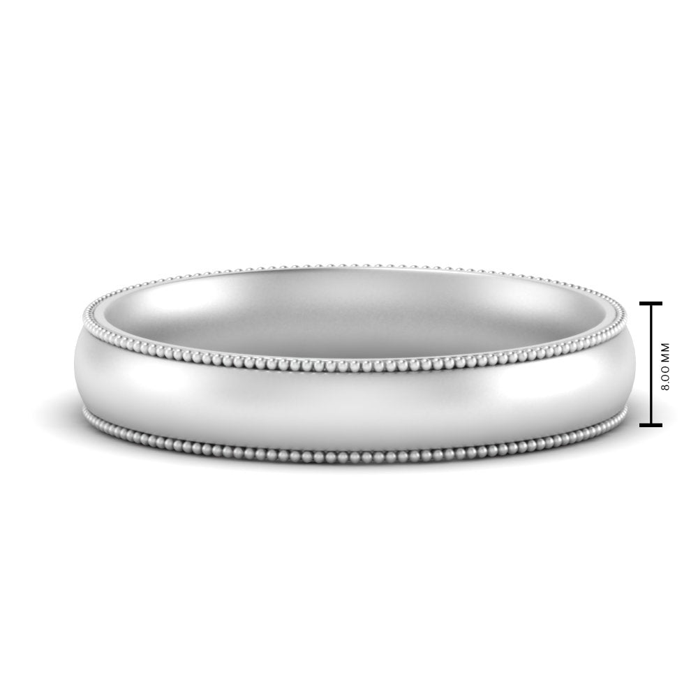 4 mm Milgrain Comfort Fit Mens Wedding Band