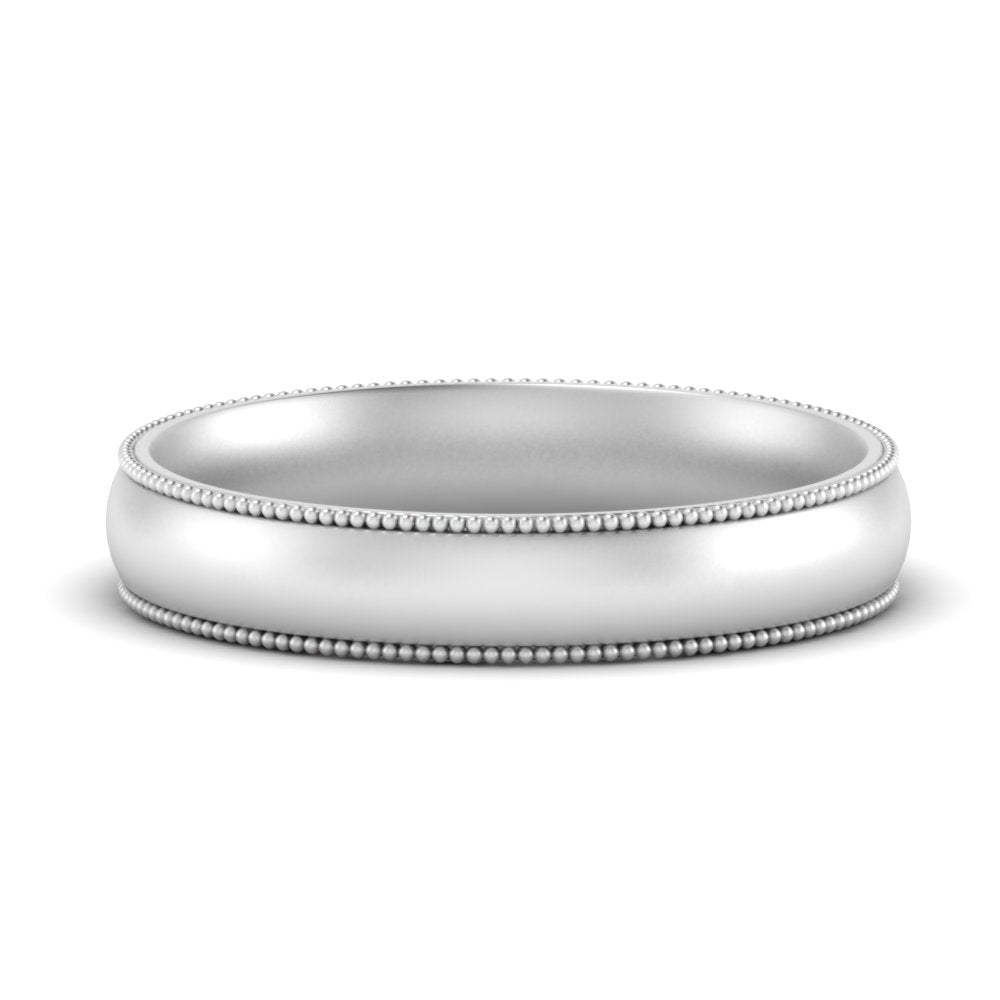 4 mm Milgrain Comfort Fit Mens Wedding Band