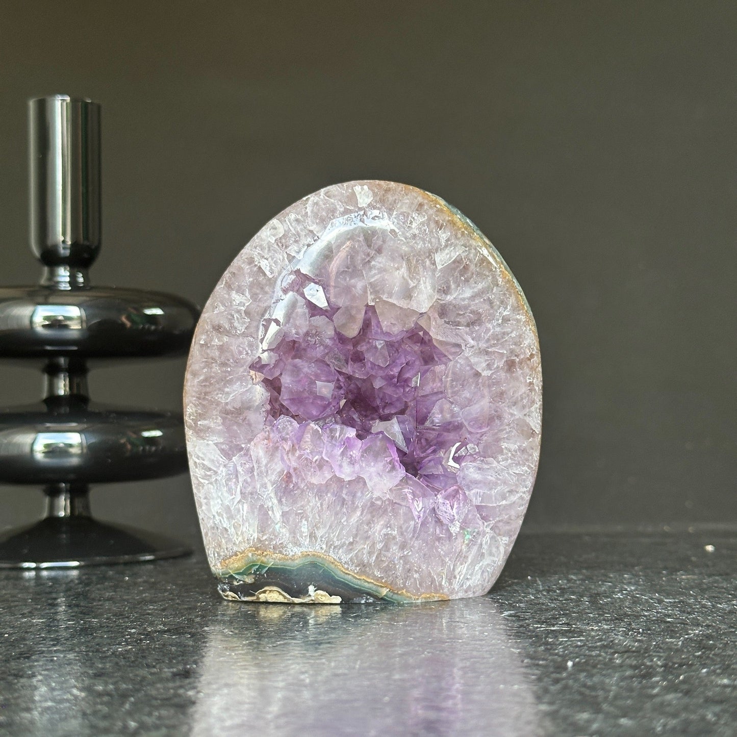 Deep Purple Amethyst from Uruguay, Extra quality geode cave for display