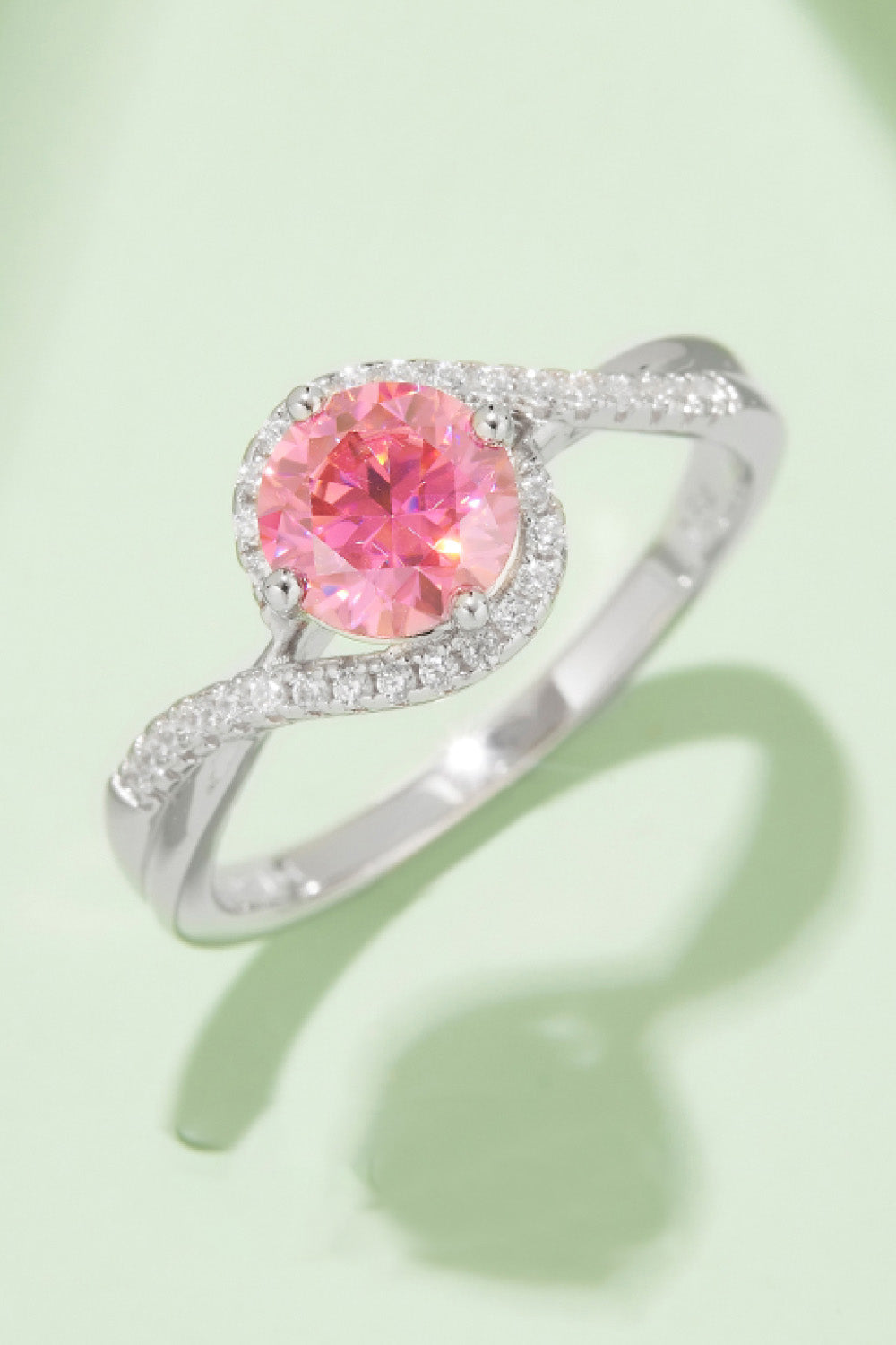 1 Carat Sparkala™ Contrast Platinum Over Pure Sterling Silver Ring (Yellow, Pink, or Blue)