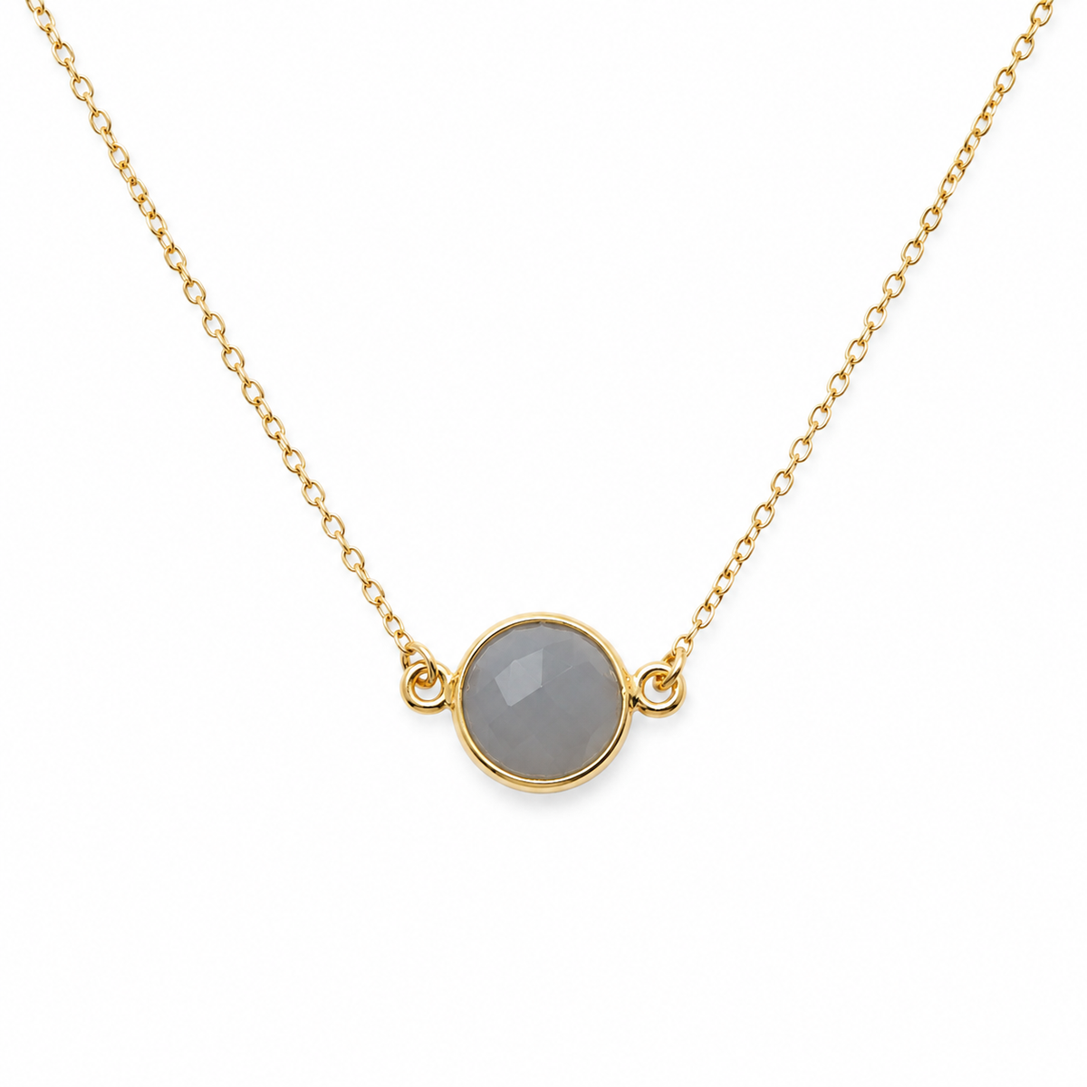 Gray Chalcedony Gold Filled Necklace
