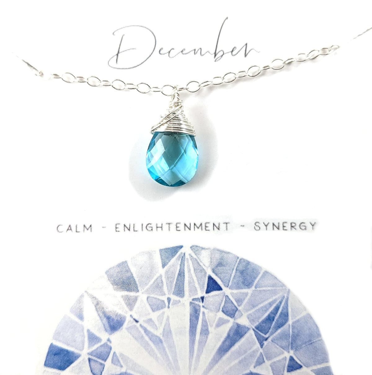 December Birthstone Necklace - Silver
